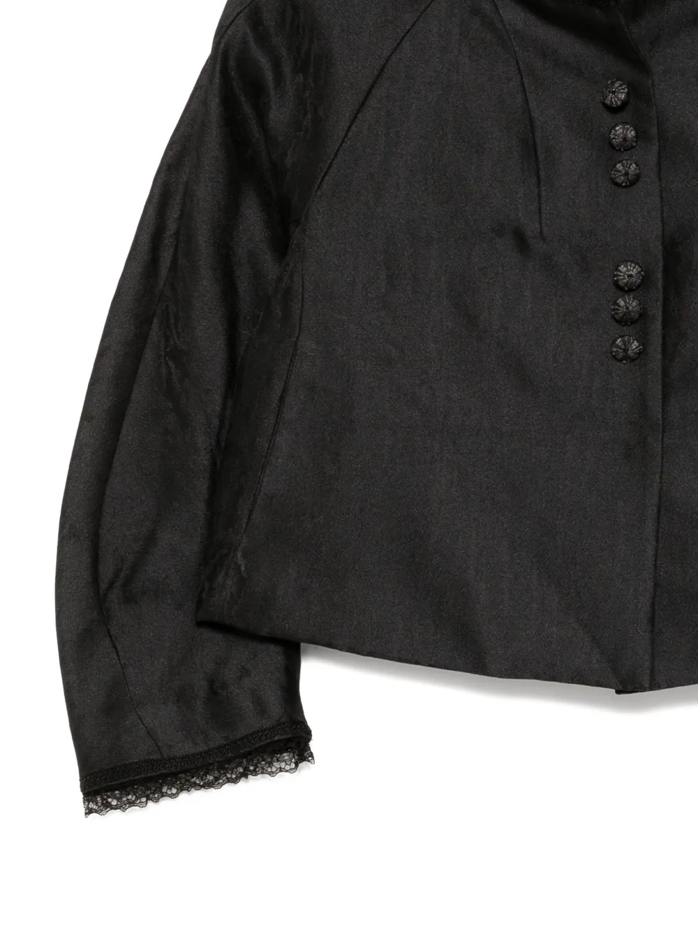 Shiatzy Chen Scape-of-curve Cropped Jacket In Black