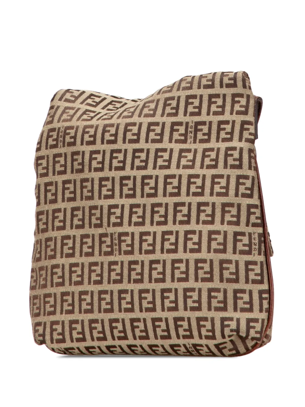 Pre-owned Fendi 2010-2025 Zucchino Canvas Crossbody Bag In Brown