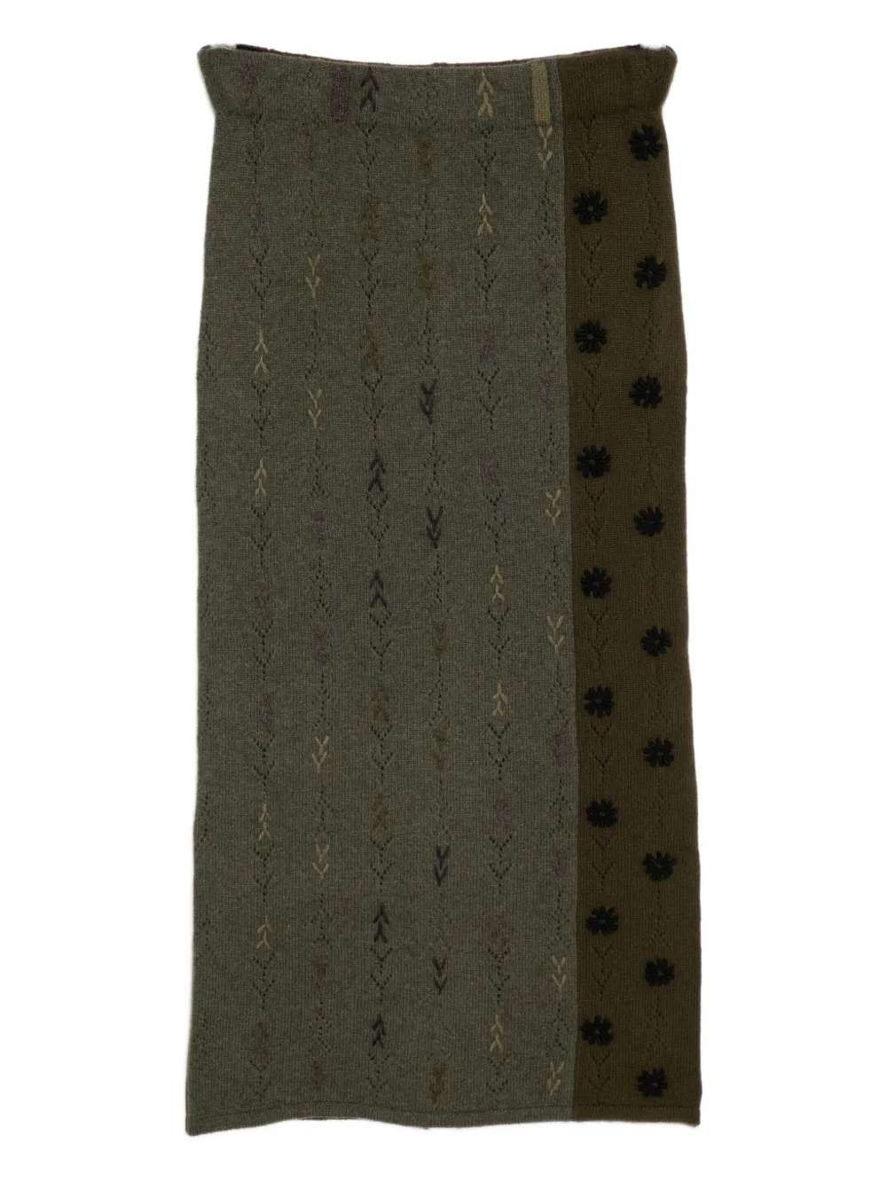 Yanyan Knits Embroidered Skirt In Green