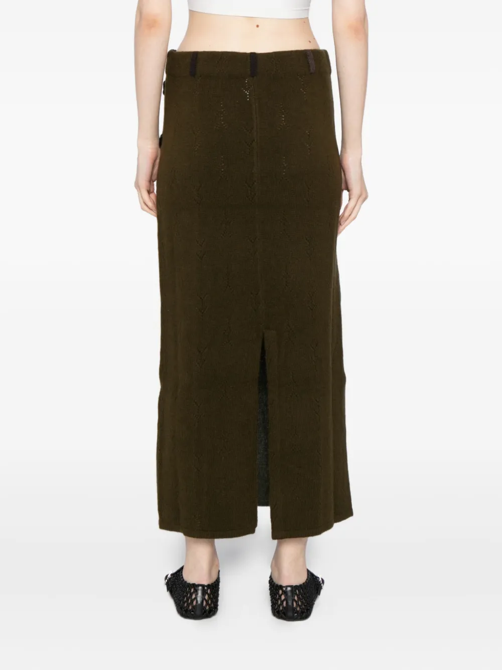 Yanyan Knits Embroidered Skirt In Green