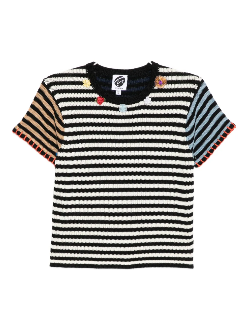 YANYAN KNITS striped cotton top | أبيض | Image 1