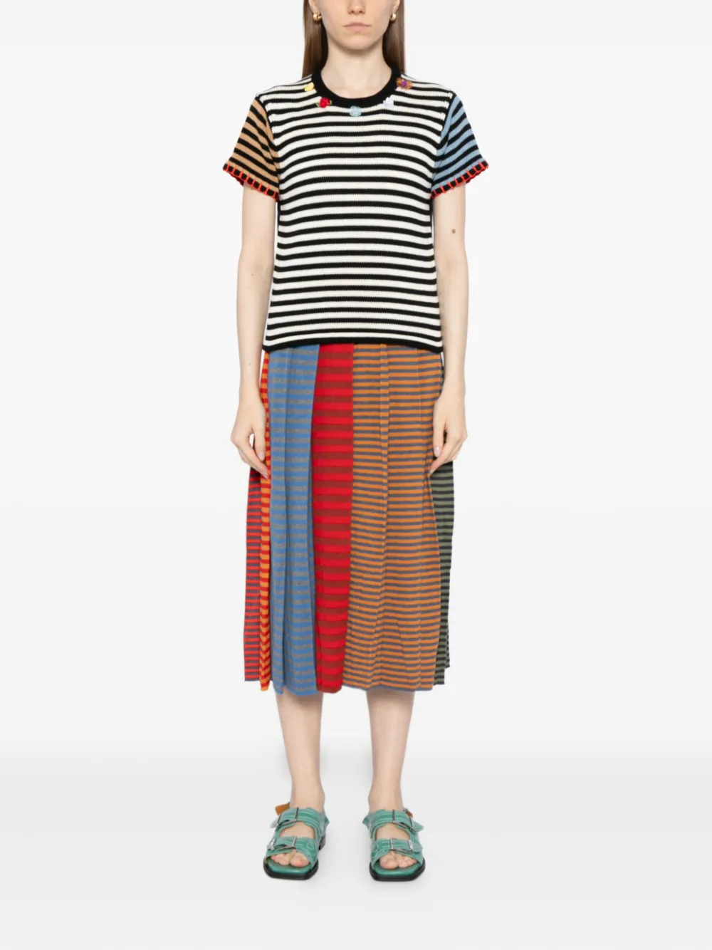 YANYAN KNITS striped cotton top | تيشيرتات وجيرسي | Image 2