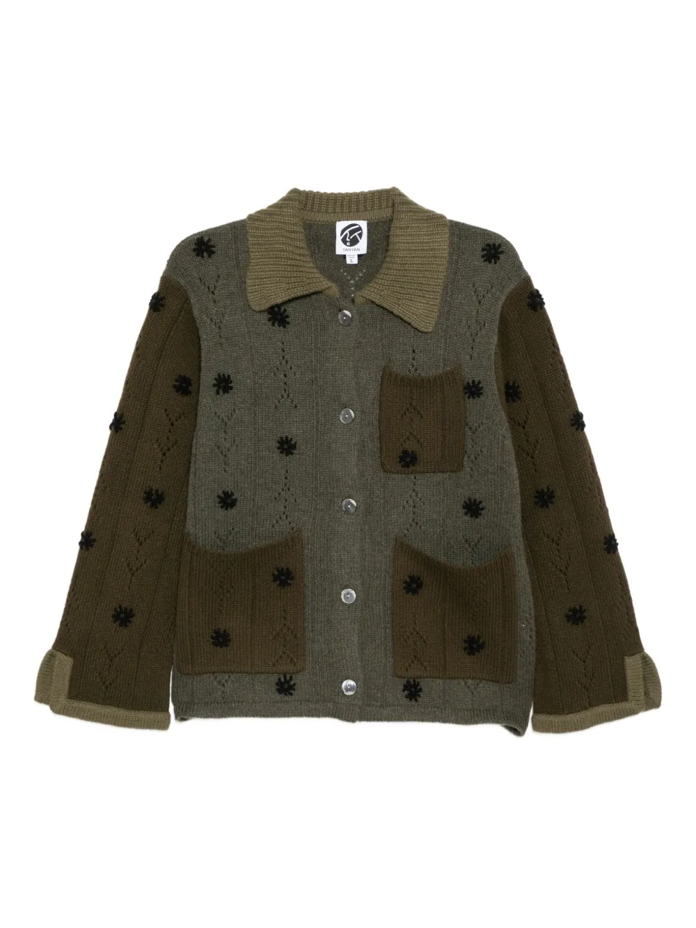 YANYAN KNITS embroidered cardigan | أخضر | Image 1