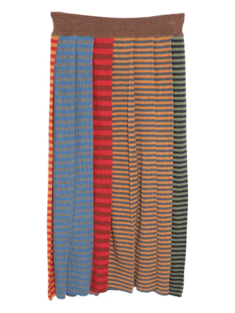 YANYAN KNITS striped pleated skirt
