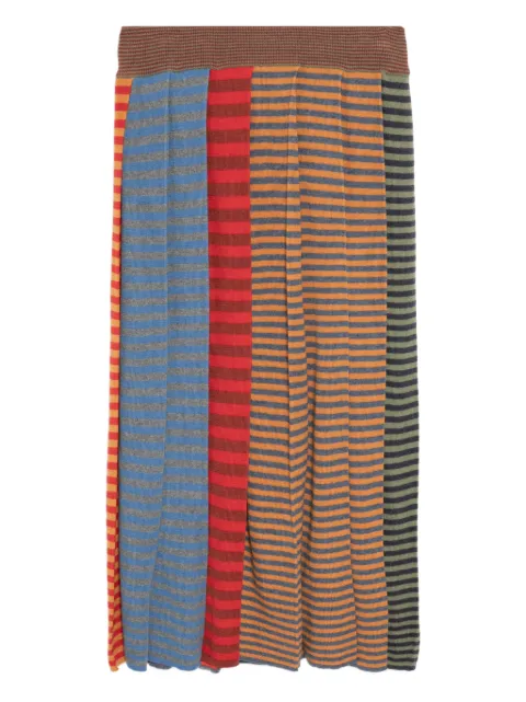 YANYAN KNITS falda con pliegues y rayas estampadas