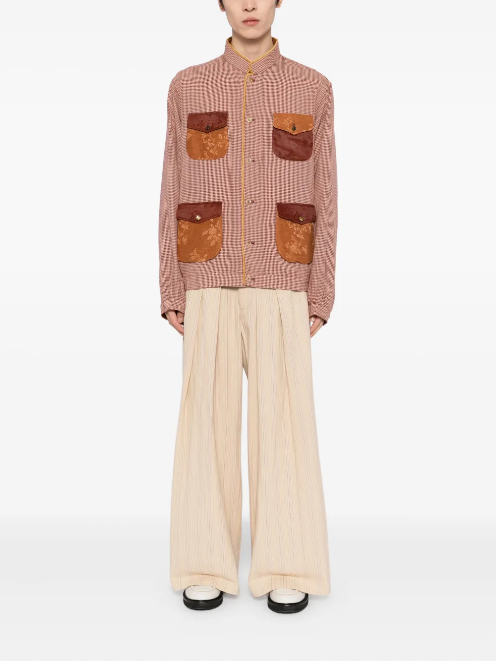 COMMUNS striped trousers - Beige
