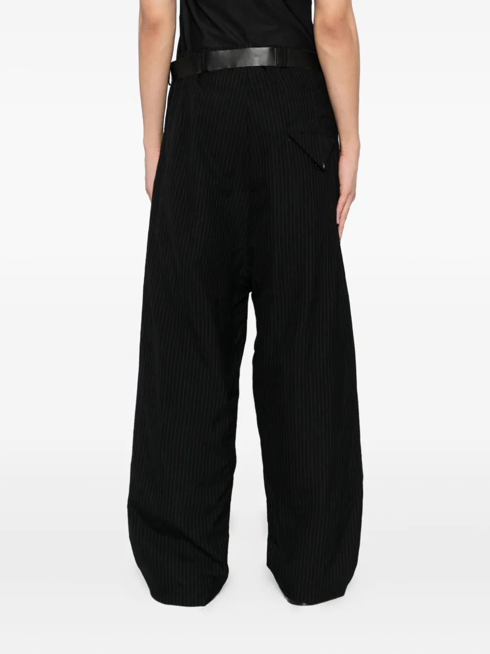 Paul Harnden Striped Trousers In Black