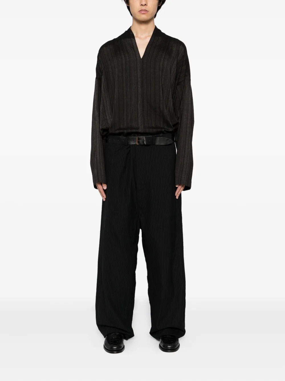 PAUL HARNDEN striped trousers - Zwart