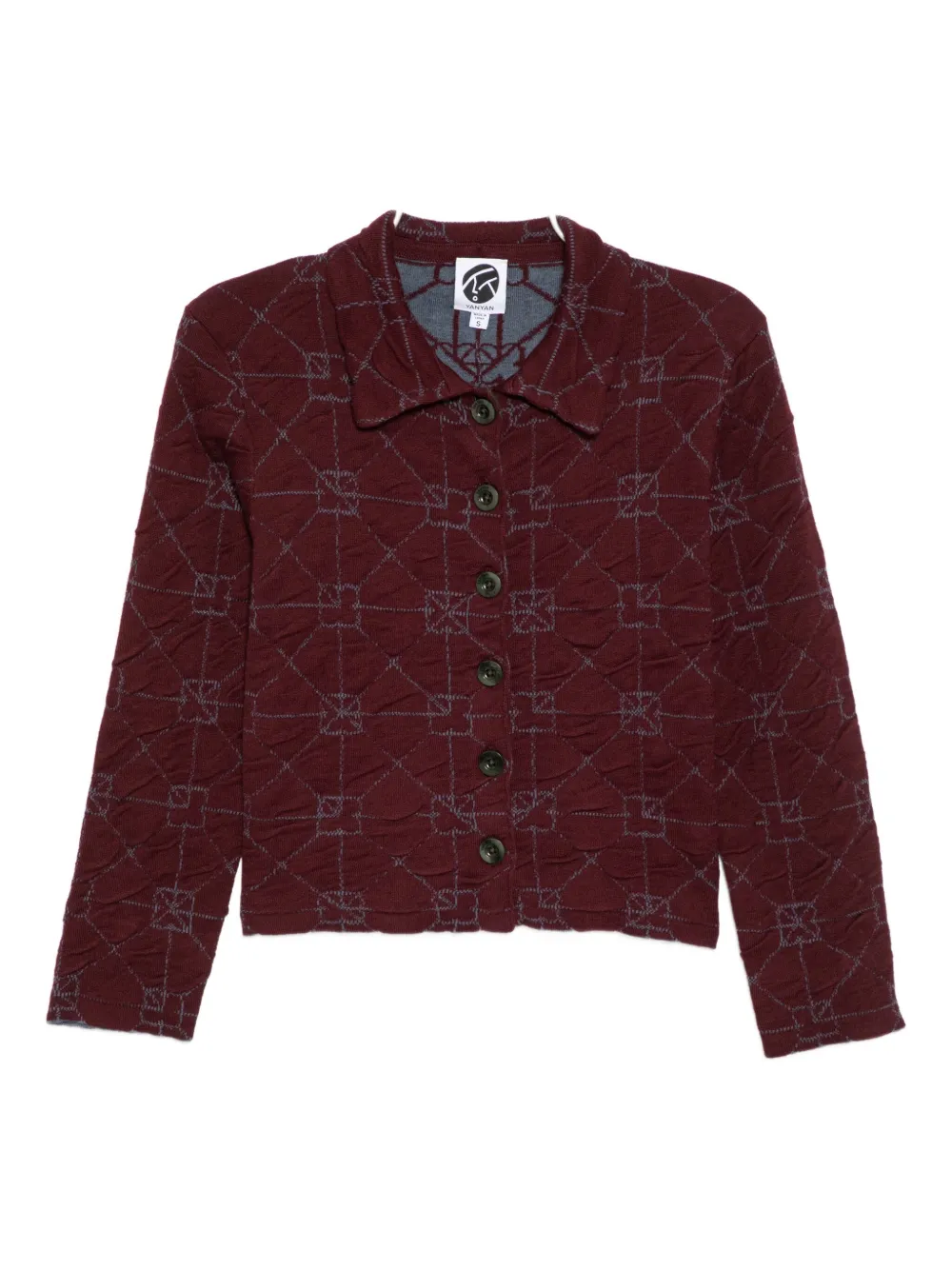 Yanyan Knits June Cardigan In Burgundy