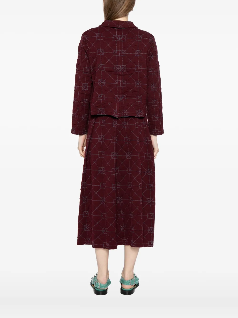 Yanyan Knits June Cardigan In Burgundy