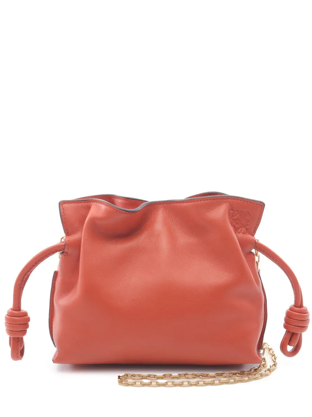 Loewe Pre-Owned 2010-2025 Nano Leather Flamenco Knot Chain crossbody bag | Red | Image 1