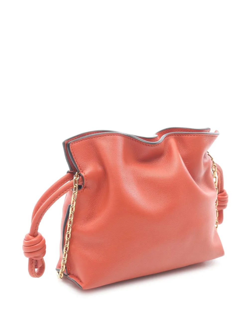 す*い様 LOEWE ロエベ フラメンコ ナノ 赤 Loewe Pre-Owned 2010-2025 ナノ レザー フラメンコ ノット