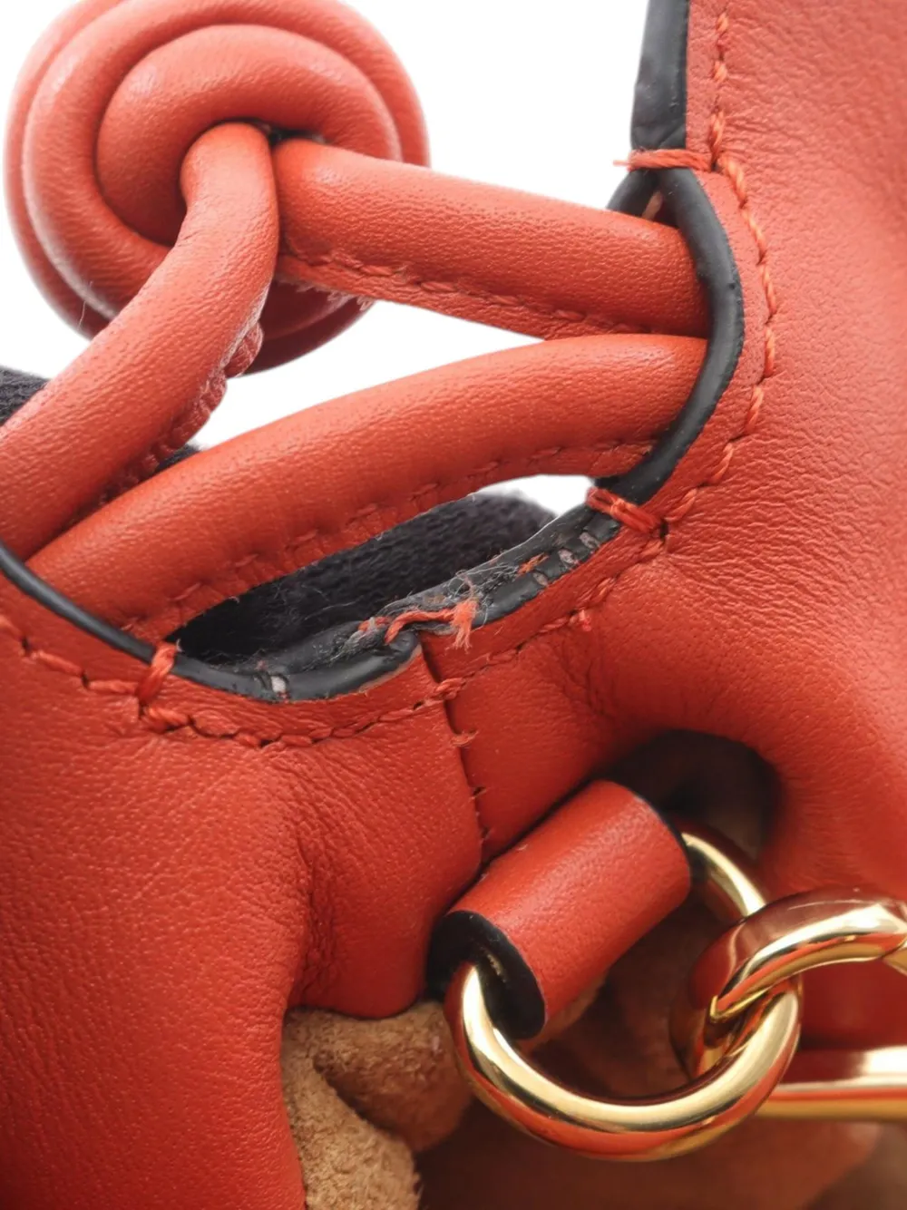 す*い様 LOEWE ロエベ フラメンコ ナノ 赤 Loewe Pre-Owned 2010-2025 ナノ レザー フラメンコ ノット