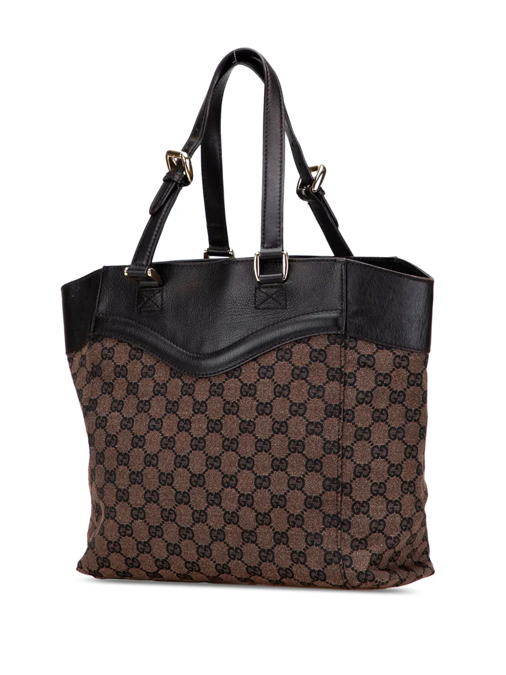 Pre-owned Gucci 2000-2015 Gg Canvas Crest Tote Bag In Brown