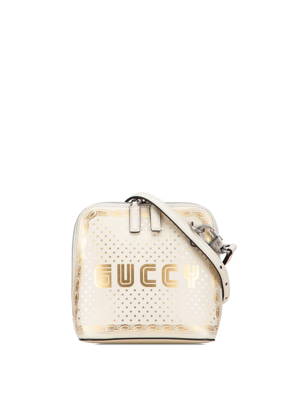 Gucci Pre-Owned 2016-2024 ミニ カーフスキン GUCCY セガ ショルダーバッグ - ホワイト Gucci Pre-Owned 2016-2024 ミニ カーフスキン GUCCY セガ ショルダーバッグ - ホワイト