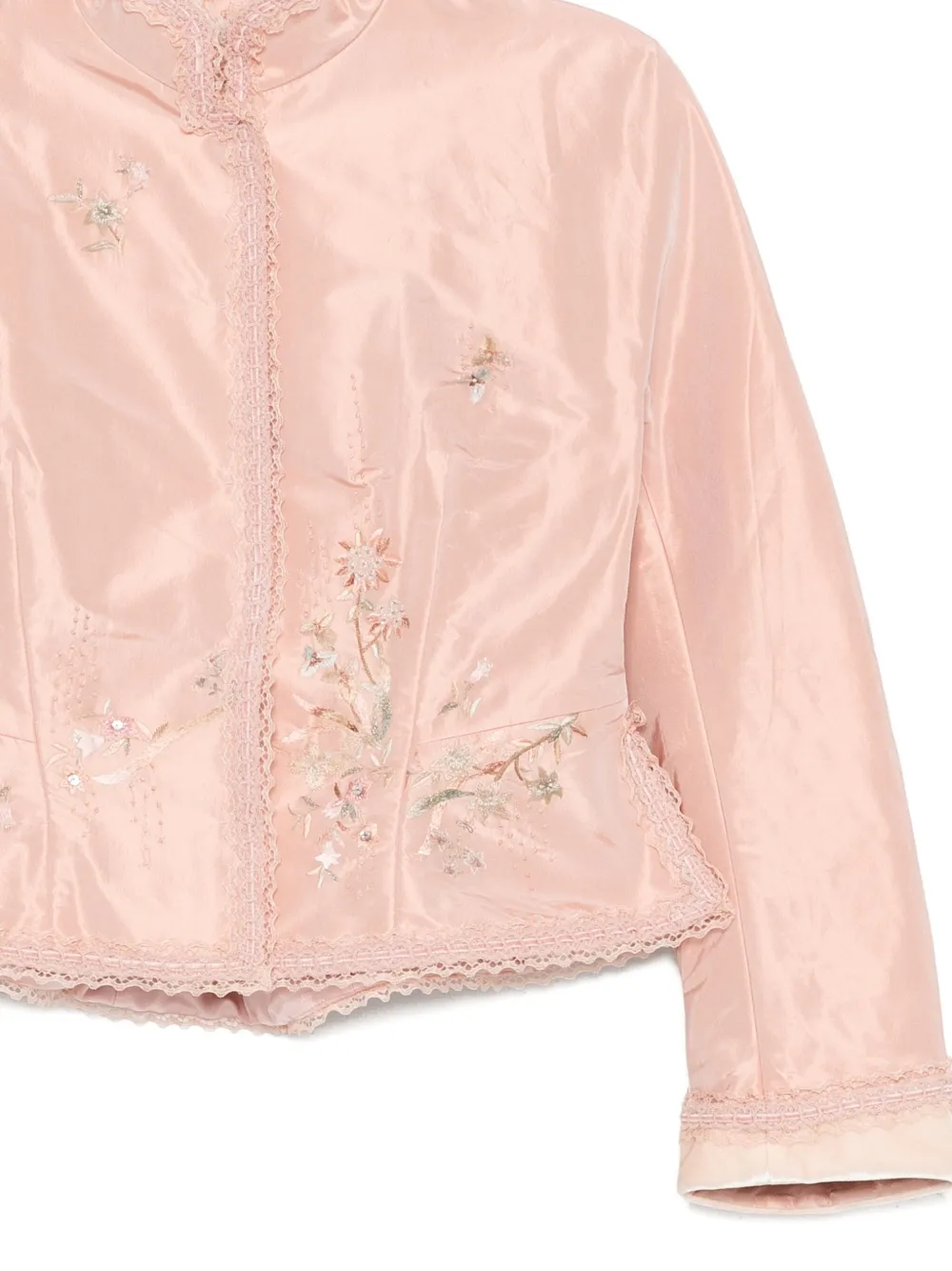 Shiatzy Chen Scape-of-curve Cropped Jacket In Pink