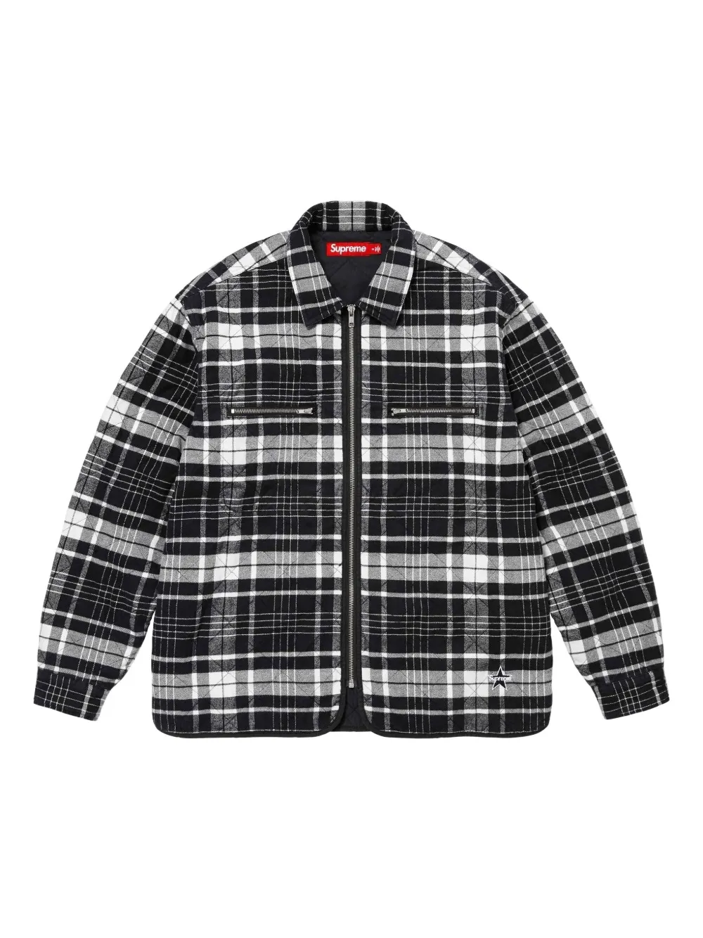Supreme Quilted Flannel Shirt In Black