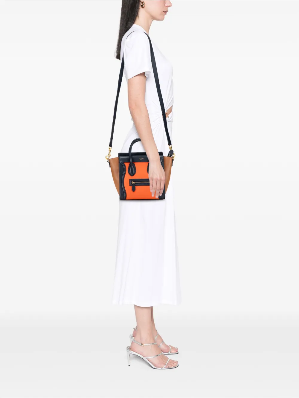 Celine Pre-Owned 2014 Nano Tricolor Leather Luggage Tote satchel | Pre-Owned | Image 2