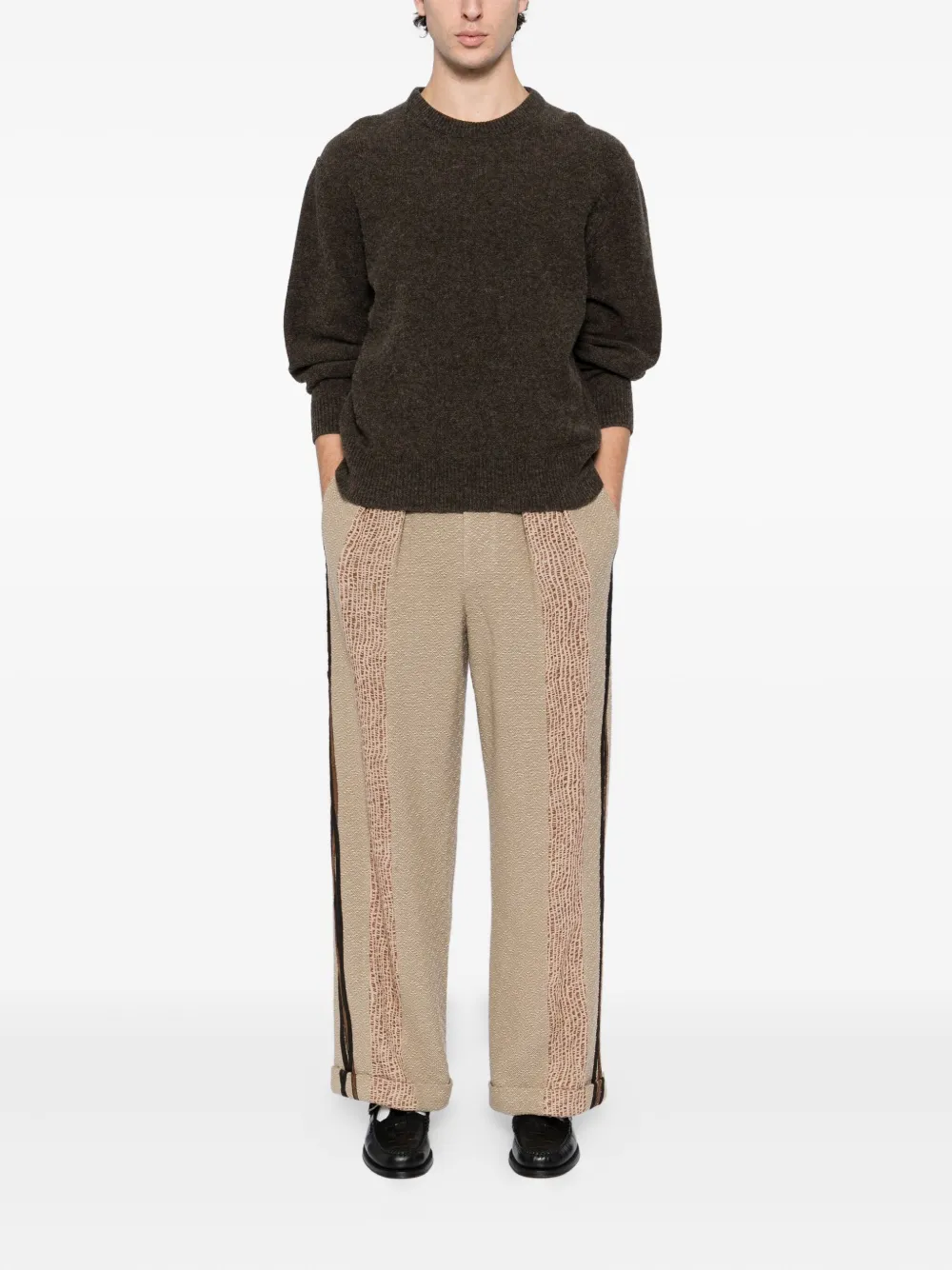 COMMUNS Broek met omgeslagen pijpen - Beige