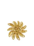 CHANEL Pre-Owned 1994 CC Gold Plated Sun Motif Brooch costume brooch