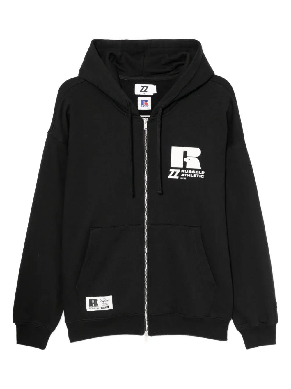 izzue x Russell Athletic logo-embroidered hoodie | Black | Image 1