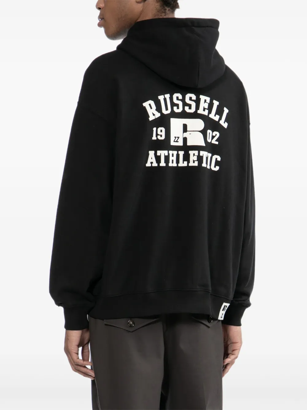 izzue x Russell Athletic hoodie met geborduurd logo Zwart