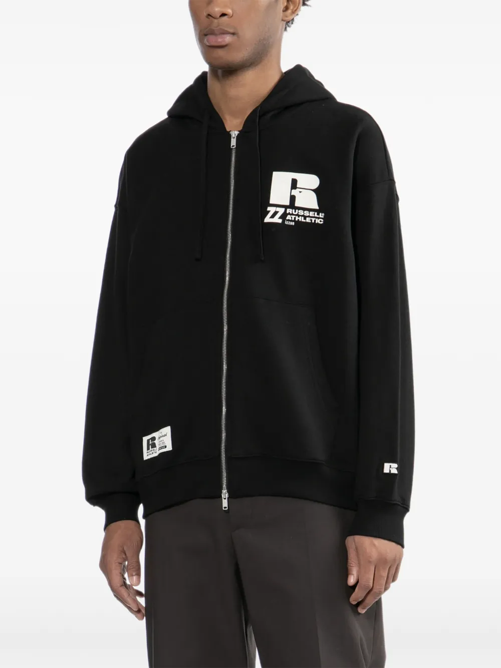 izzue x Russell Athletic hoodie met geborduurd logo Zwart