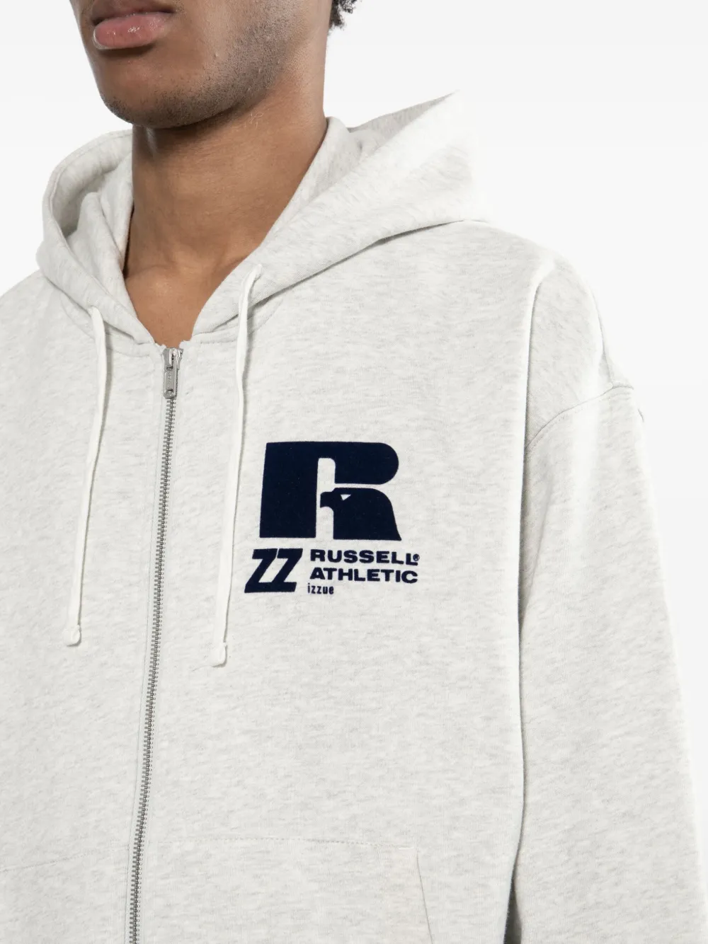 izzue x Russell Athletic hoodie met geborduurd logo Grijs