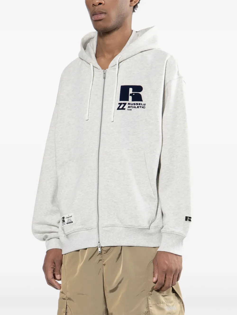 izzue x Russell Athletic hoodie met geborduurd logo Grijs