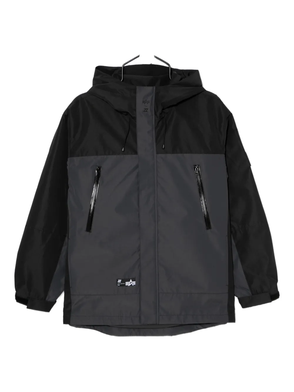 izzue logo-patch hooded jacket | Black | Image 1