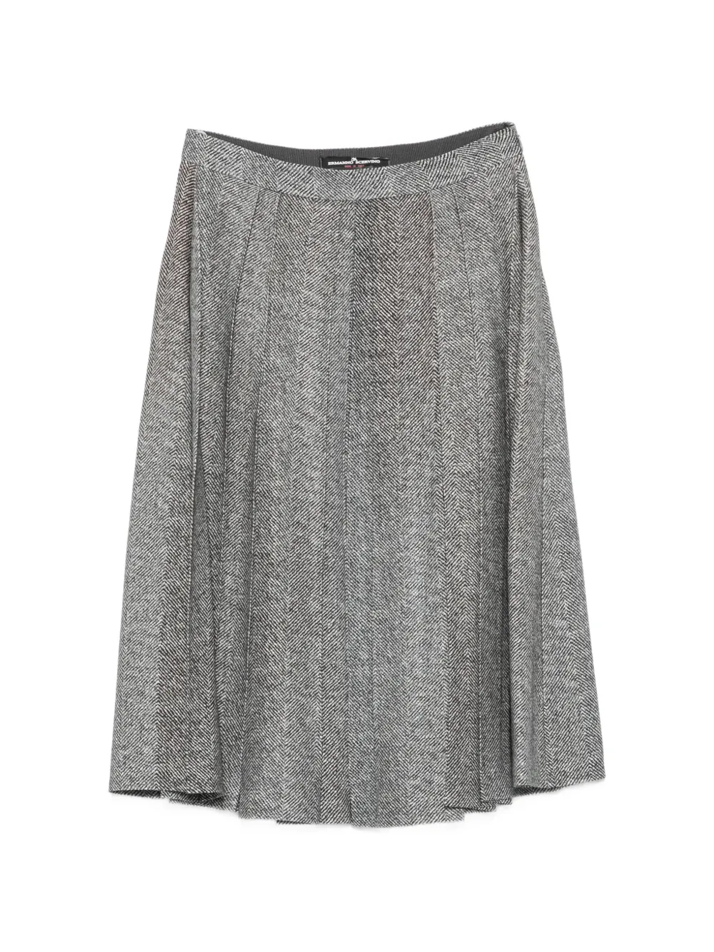 Ermanno Scervino herringbone-pattern pleated midi skirt - Grigio