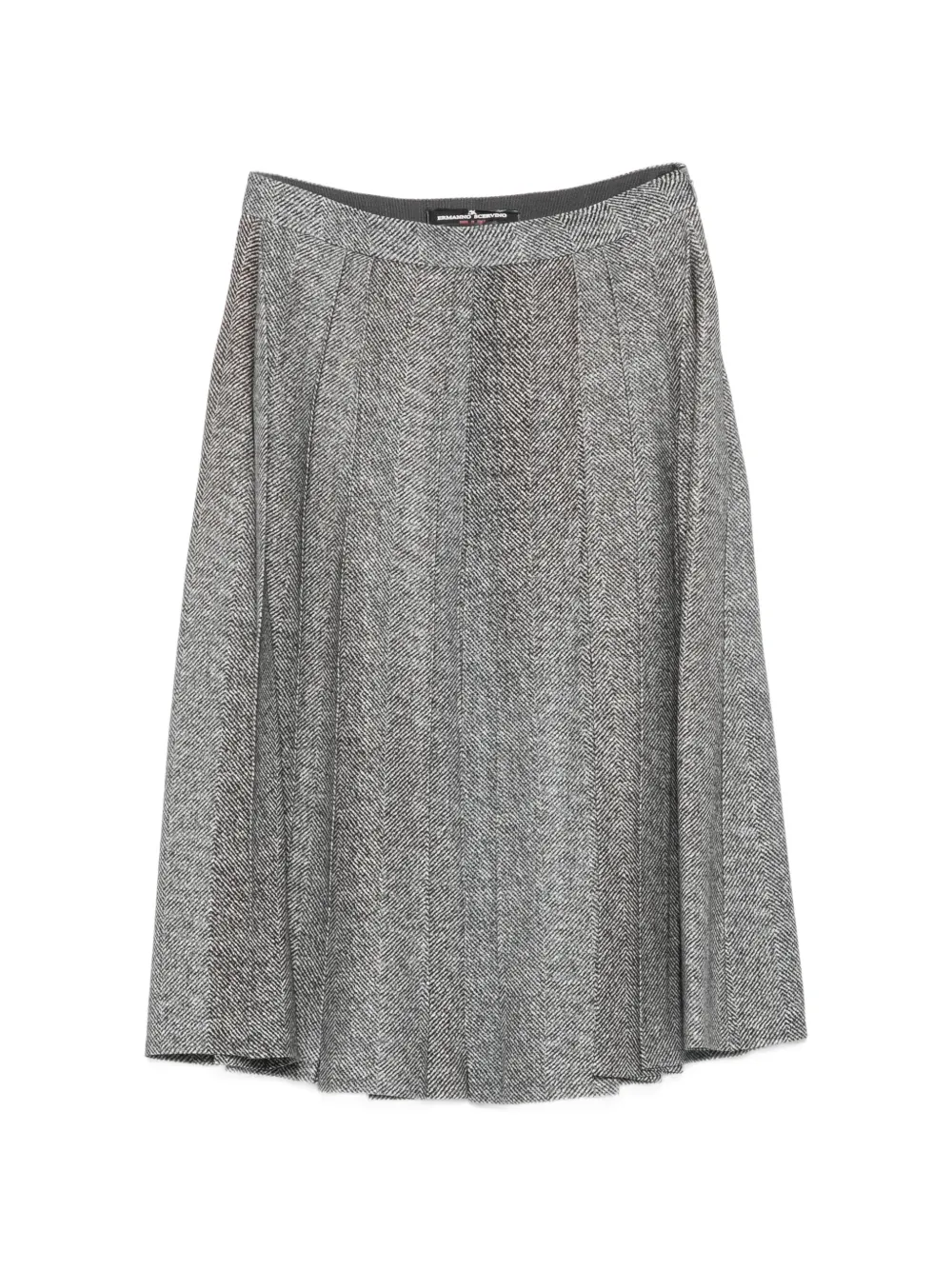 Ermanno Scervino herringbone-pattern pleated midi skirt - Grigio