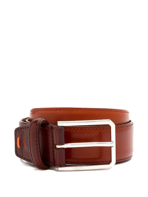 Santoni leather buckle belt