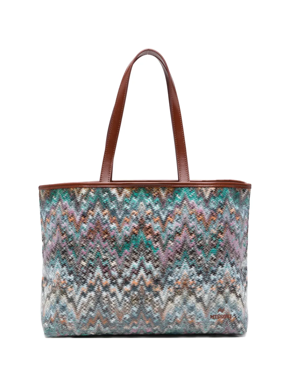 Missoni large zigzag handle tote bag - Blu