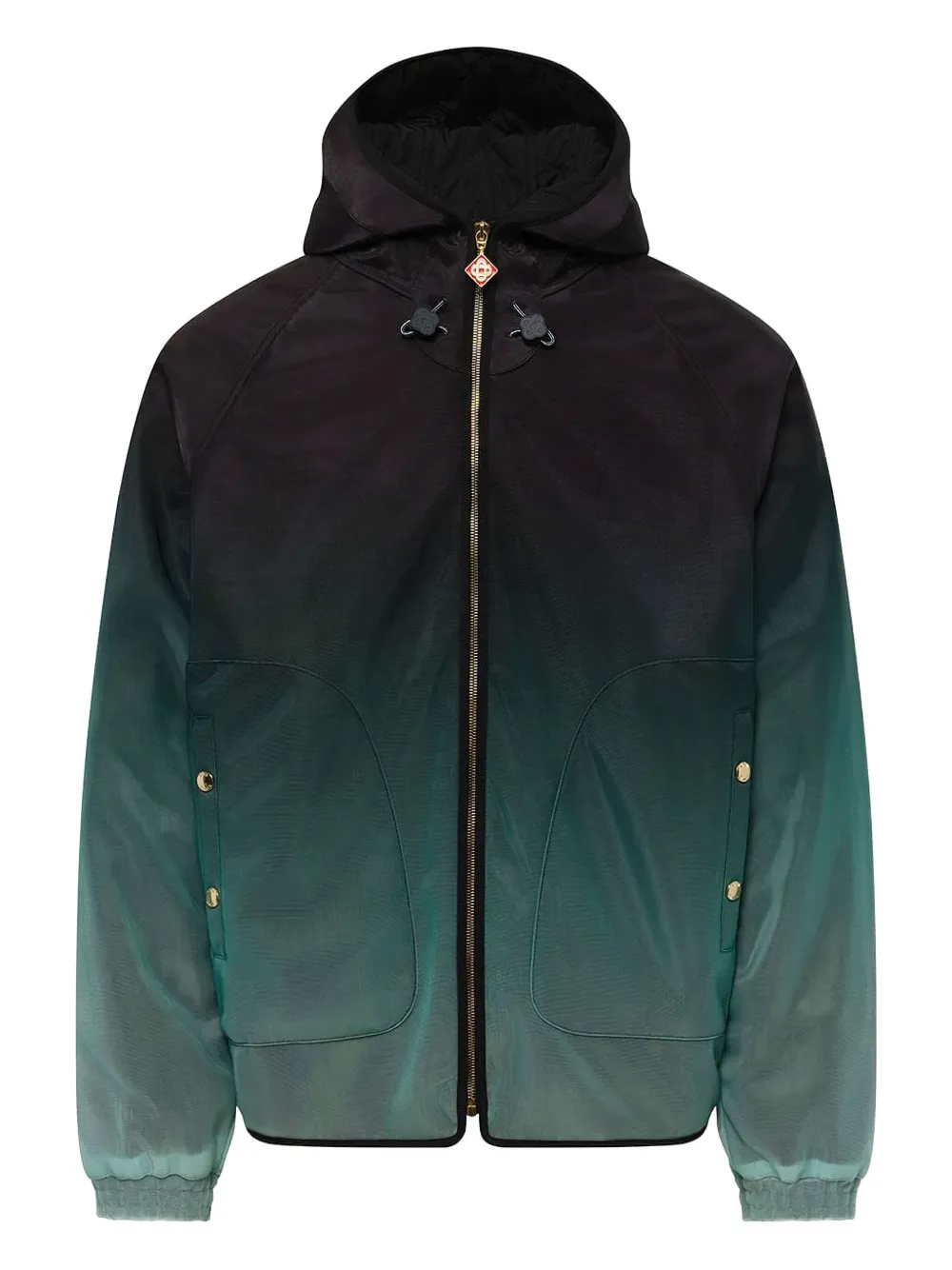 Casablanca Ombre-effect Hooded Jacket In Green