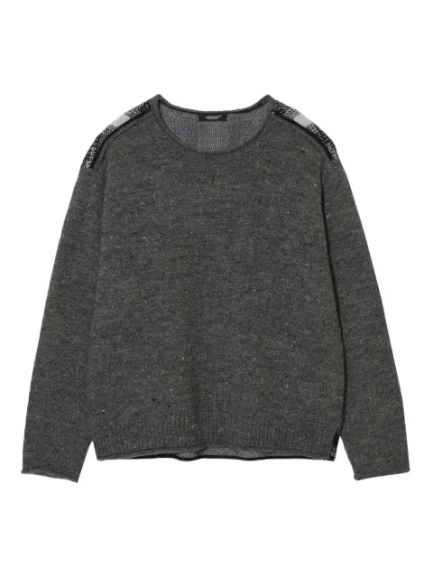 Undercover checked-panel wool sweater