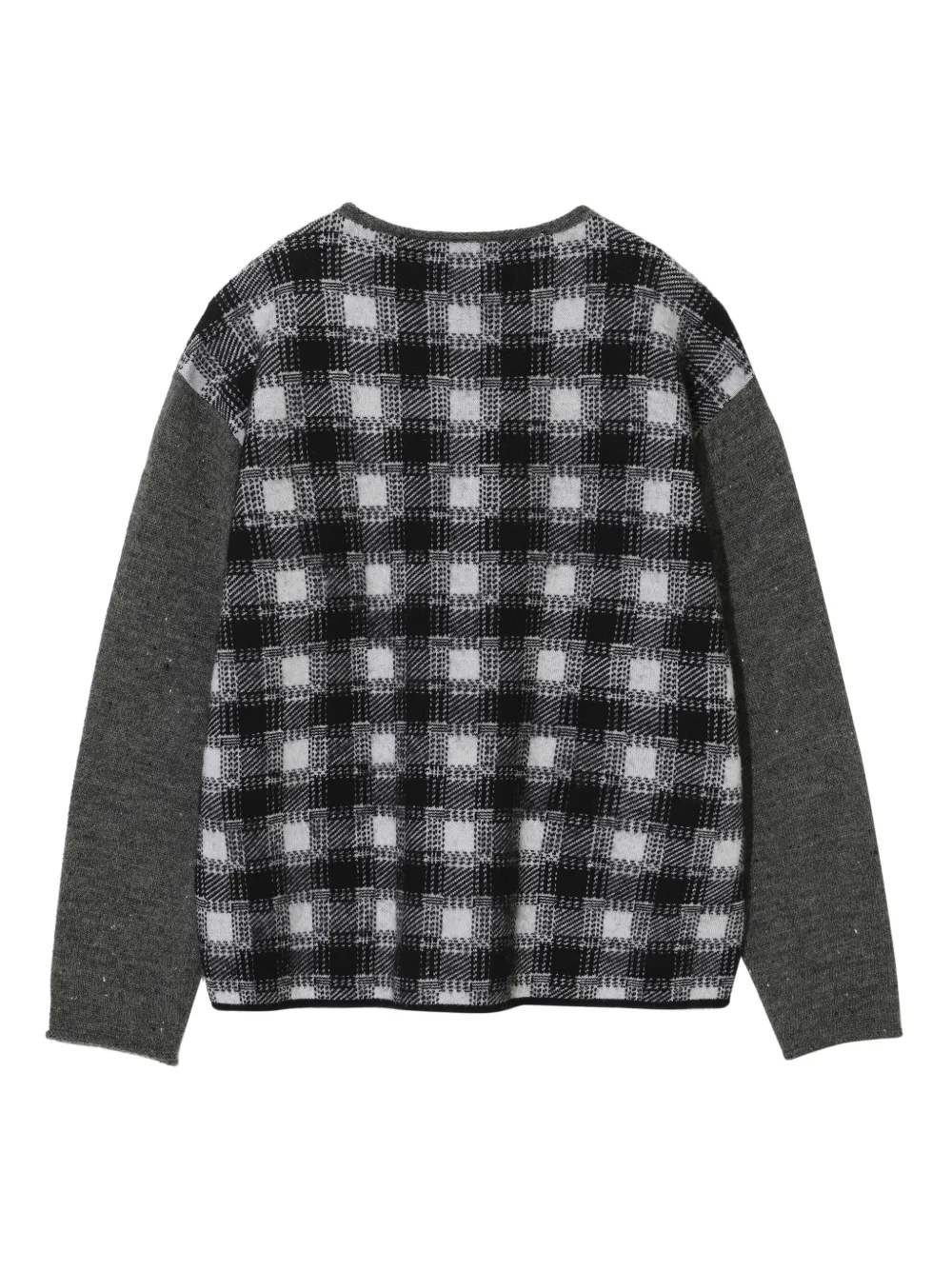 Undercover checked-panel wool sweater - Grijs