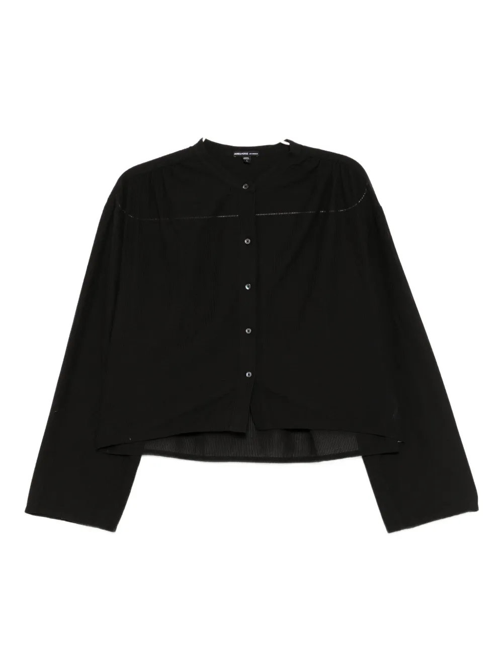 James Perse Collarless Shirt In Black