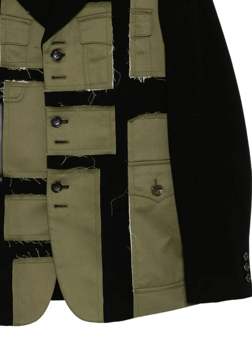 Comme Des Garçons Blazer met patchwork Zwart