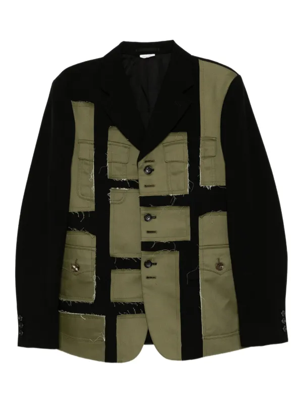 Comme Des Garçons パッチワーク ジャケット | ブラック | FARFETCH JP