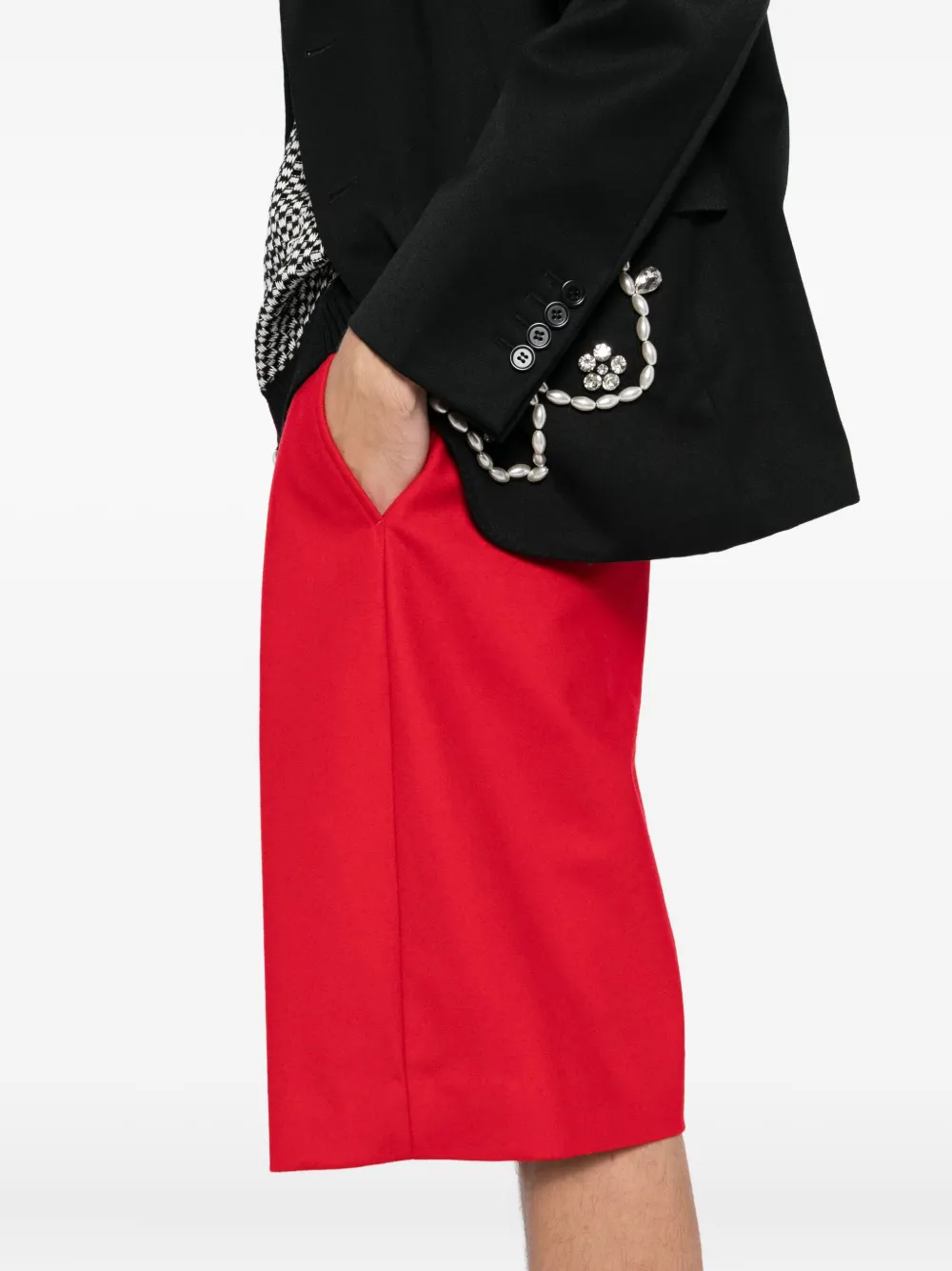 Comme Des Garçons Wollen shorts Rood