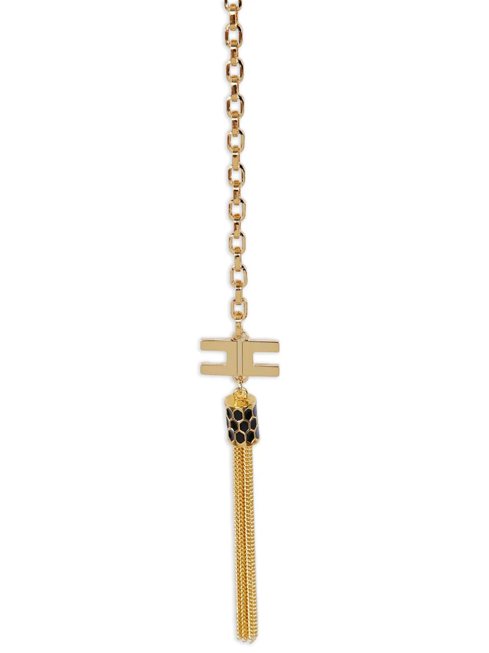 Elisabetta Franchi Chain-embellished Puff-sleeves Blouse In Blue