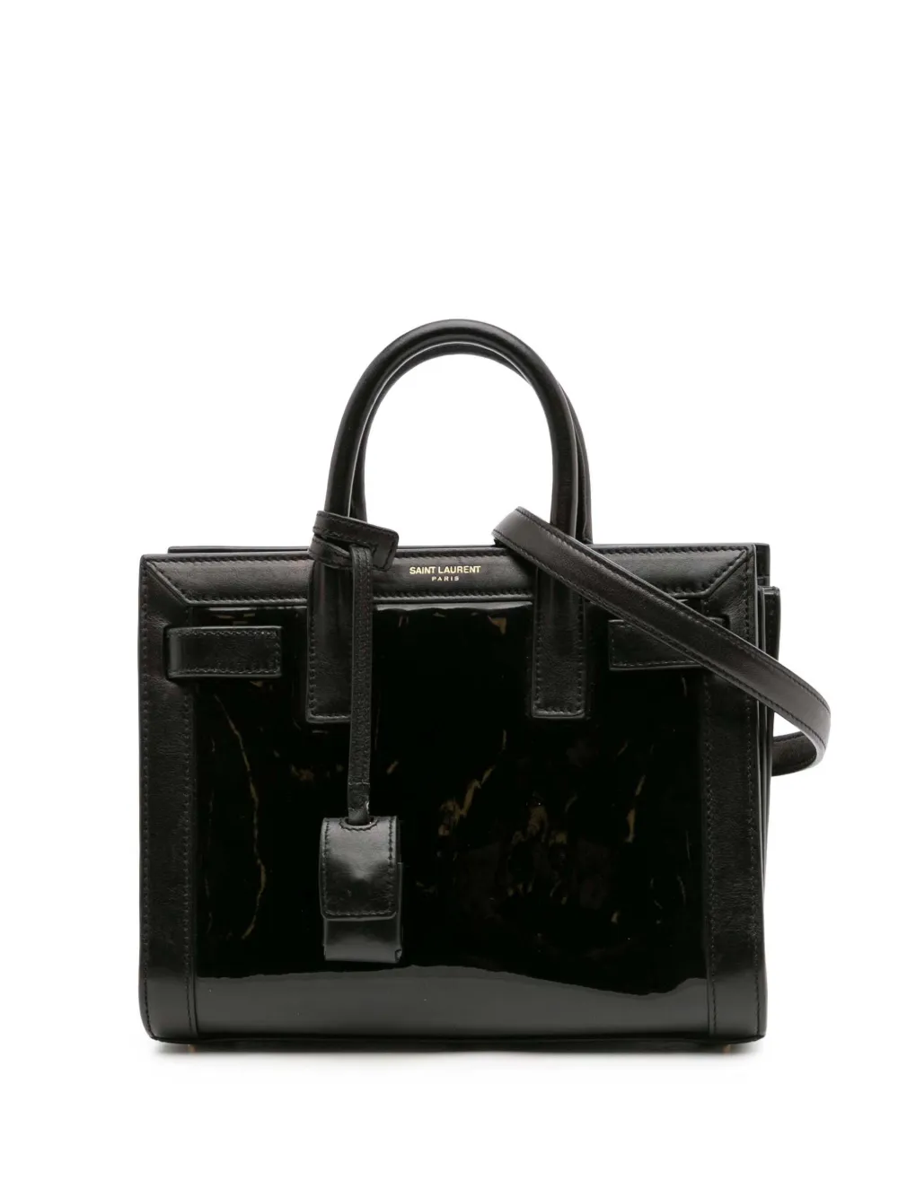 Saint Laurent Pre-Owned 2014 Nano Patent and Calfskin Sac de Jour Saint Laurent Pre-Owned 2014 Nano Patent and Calfskin Sac de Jour