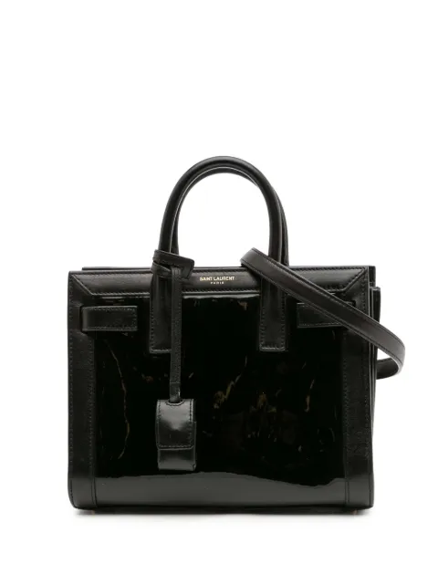 Saint Laurent Pre-Owned 2014 Nano Patent and Calfskin Sac de Jour satchel