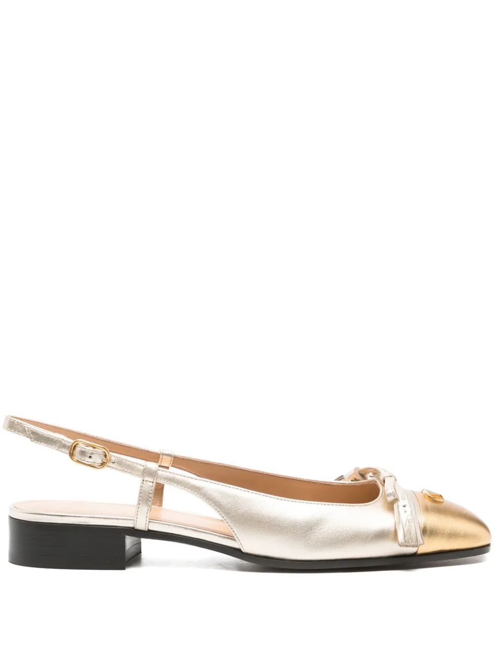 Valentino Garavani bow-detailing slingback ballet flats Zilver