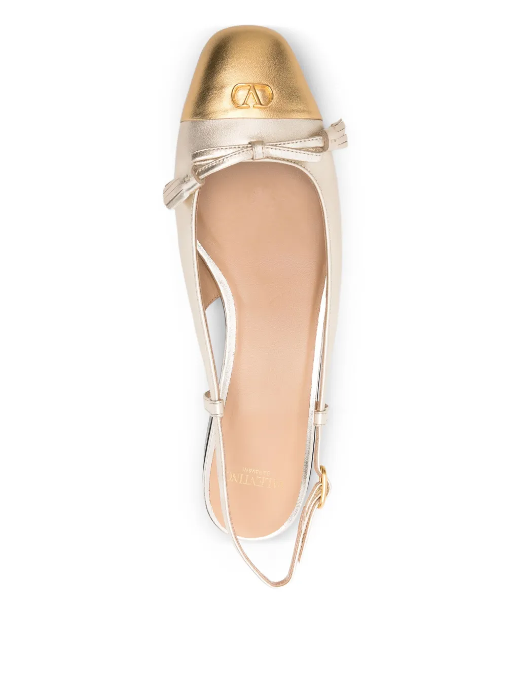 Valentino Garavani bow-detailing slingback ballet flats Zilver