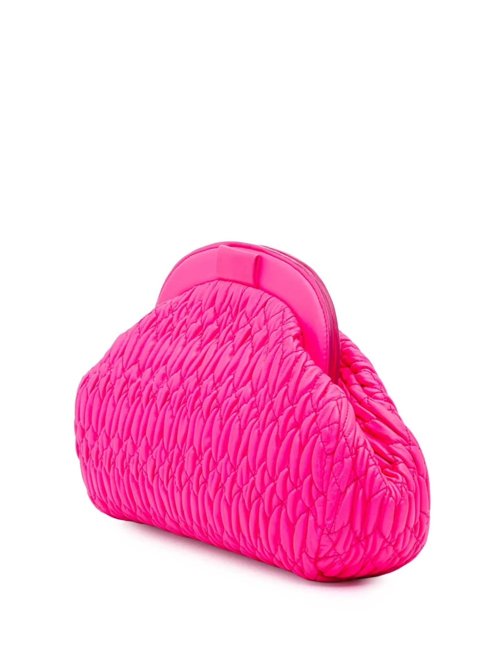 Pre-owned Miu Miu 2010-2025 Matelasse Nappa Frame Clutch Bag In Pink