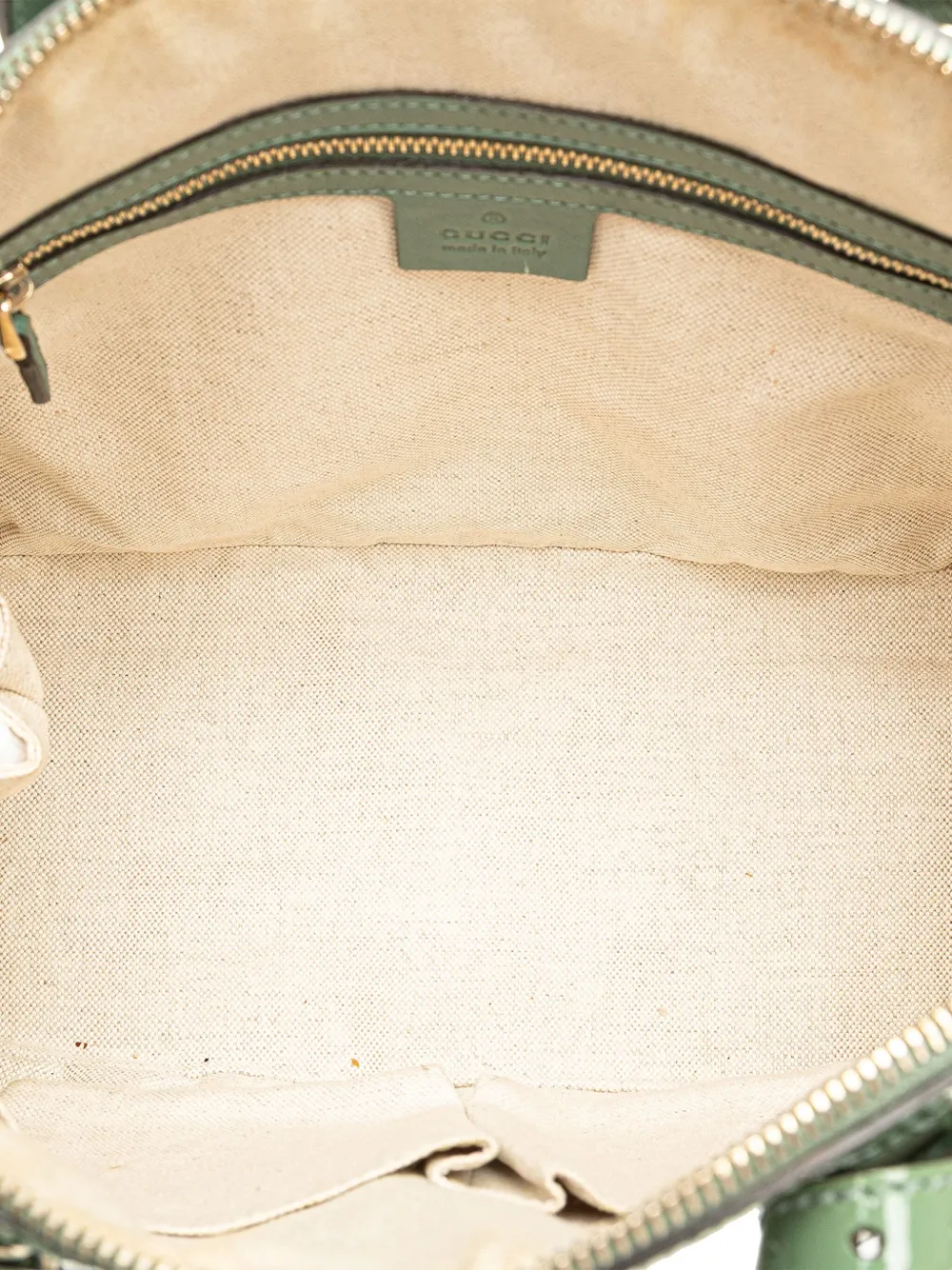 Pre-owned Gucci 2000-2015 Small Microssima Patent Nice Satchel In Green