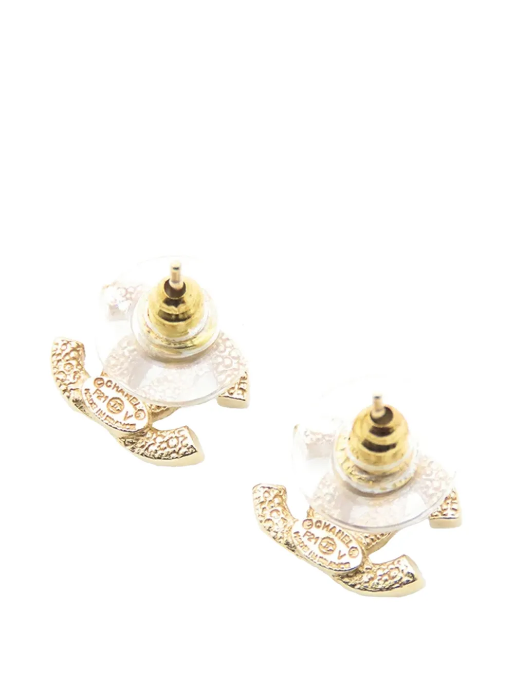 CHANEL Pre-Owned 2021 CC Gold Plated Crystal Earrings costume earrings | Image 2