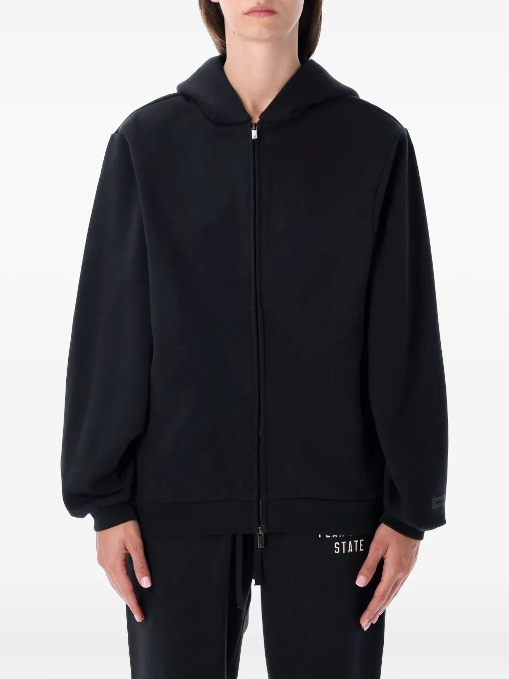 FEAR OF GOD ESSENTIALS Moletom de capuz com zíper | Preto | Image 1